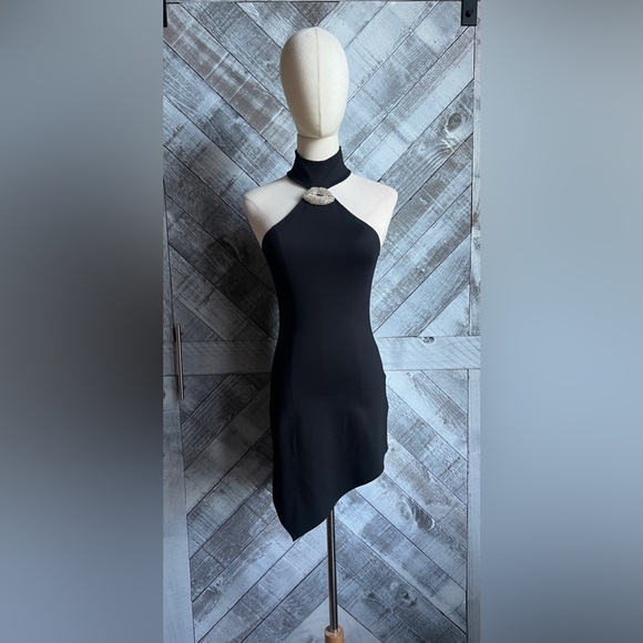 DAVID KOMA NWT
Crystal Lip Embroidered Halter Neck Mini Dress - Picture 9 of 17